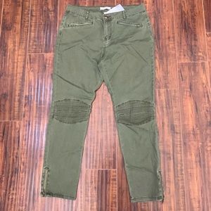 NWT Adam Levine green moto jeans size 15/16